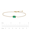 Thumbnail Image 4 of Sideways Octagonal Lab-Created Emerald Solitaire Adjustable Bracelet in 10K Gold - 7.5"