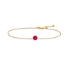 Thumbnail Image 0 of 6.0mm Lab-Created Ruby Solitaire Adjustable Bracelet in 10K Gold - 7.5"