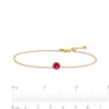 6.0mm Lab-Created Ruby Solitaire Adjustable Bracelet in 10K Gold - 7.5"