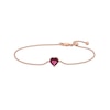 Thumbnail Image 1 of 7.0mm Heart-Shaped Rhodolite Garnet Solitaire Adjustable Bracelet in 10K Rose Gold - 7.5"