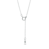 Thumbnail Image 3 of 7.0mm Garnet Solitaire Rope-Textured Frame Drop Pendant in Sterling Silver and 10K Gold