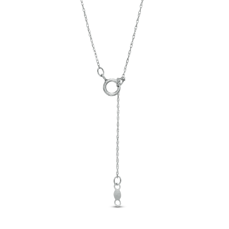 Main Image 3 of 7.0mm Garnet Solitaire Rope-Textured Frame Drop Pendant in Sterling Silver and 10K Gold