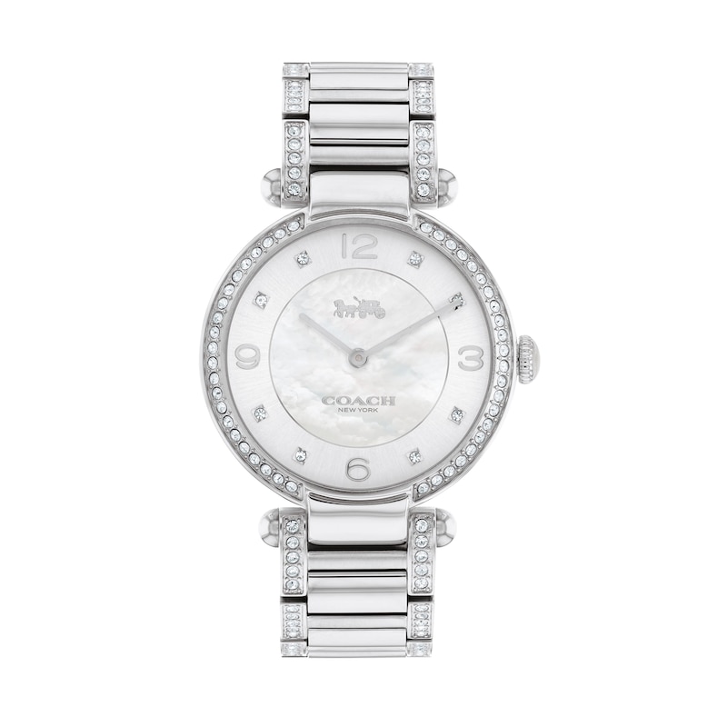 Ladies' Coach Cary Crystal Accent Watch with Mother-of-Pearl Dial (Model: 14503830)|Peoples Jewellers