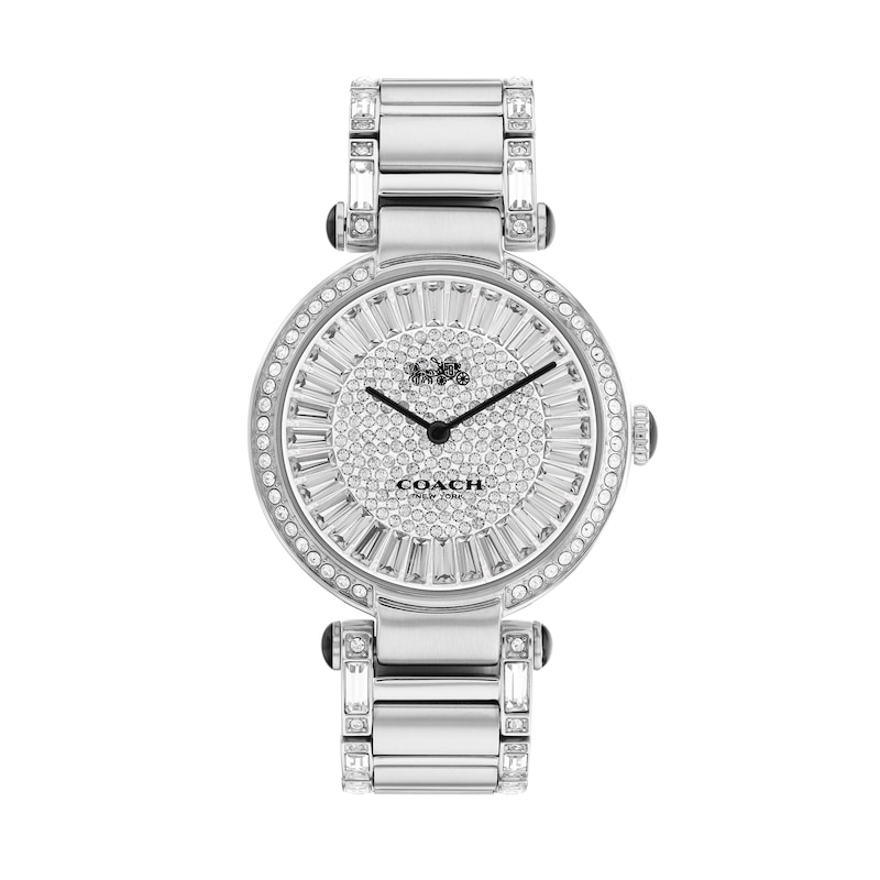 Ladies' Coach Cary Crystal Accent Watch with Silver-Tone Dial (Model: 14503834)|Peoples Jewellers