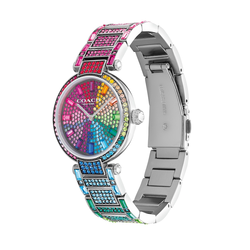 Main Image 2 of Ladies' Coach Cary Multi-Coloured Rainbow Crystal Accent Watch with Silver-Tone Dial (Model: 14503836)