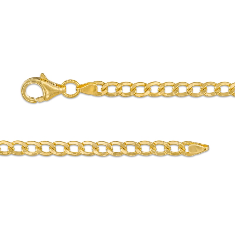 Italian Gold Graduated Curb Chain Necklace in Hollow 14K Gold – 18"