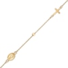 Thumbnail Image 1 of Child's Diamond-Cut Beaded Rosary Bracelet in Hollow 14K Tri-Tone Gold - 6"