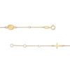 Thumbnail Image 2 of Child's Diamond-Cut Beaded Rosary Bracelet in Hollow 14K Tri-Tone Gold - 6"