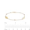 Thumbnail Image 3 of Child's Diamond-Cut Beaded Rosary Bracelet in Hollow 14K Tri-Tone Gold - 6"