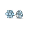 Thumbnail Image 1 of 3.5mm Aquamarine Flower Stud Earrings in Sterling Silver