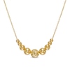 Thumbnail Image 1 of Multi-Finish Graduated Bead Necklace in 14K Gold