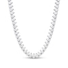 Thumbnail Image 1 of Pear-Shaped White Lab-Created Sapphire Tennis Necklace in Sterling Silver