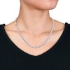 Thumbnail Image 2 of Pear-Shaped White Lab-Created Sapphire Tennis Necklace in Sterling Silver