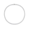 Thumbnail Image 3 of Pear-Shaped White Lab-Created Sapphire Tennis Necklace in Sterling Silver