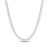Thumbnail Image 1 of 4.0mm Heart-Shaped White Lab-Created Sapphire Tennis Necklace in Sterling Silver