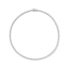 Thumbnail Image 3 of 4.0mm Heart-Shaped White Lab-Created Sapphire Tennis Necklace in Sterling Silver
