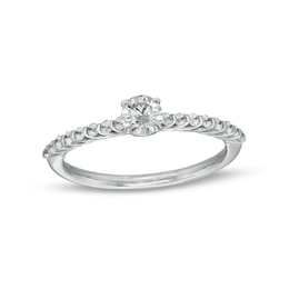 0.45 CT. T.W. Diamond Cascade Shank Engagement Ring in 14K White Gold (I/I2)