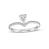Thumbnail Image 0 of 0.45 CT. T.W. Pear-Shaped Diamond Chevron Engagement Ring in 14K White Gold (I/SI2)