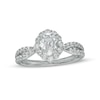 Thumbnail Image 1 of 1.30 CT. T.W. Oval Diamond Ornate Frame Vintage-Style Engagement Ring in 14K White Gold (I/I1)