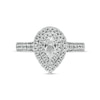 0.75 CT. T.W. Certified Canadian Pear-Shaped Diamond Double Frame Engagement Ring in 14K White Gold (I/I1)