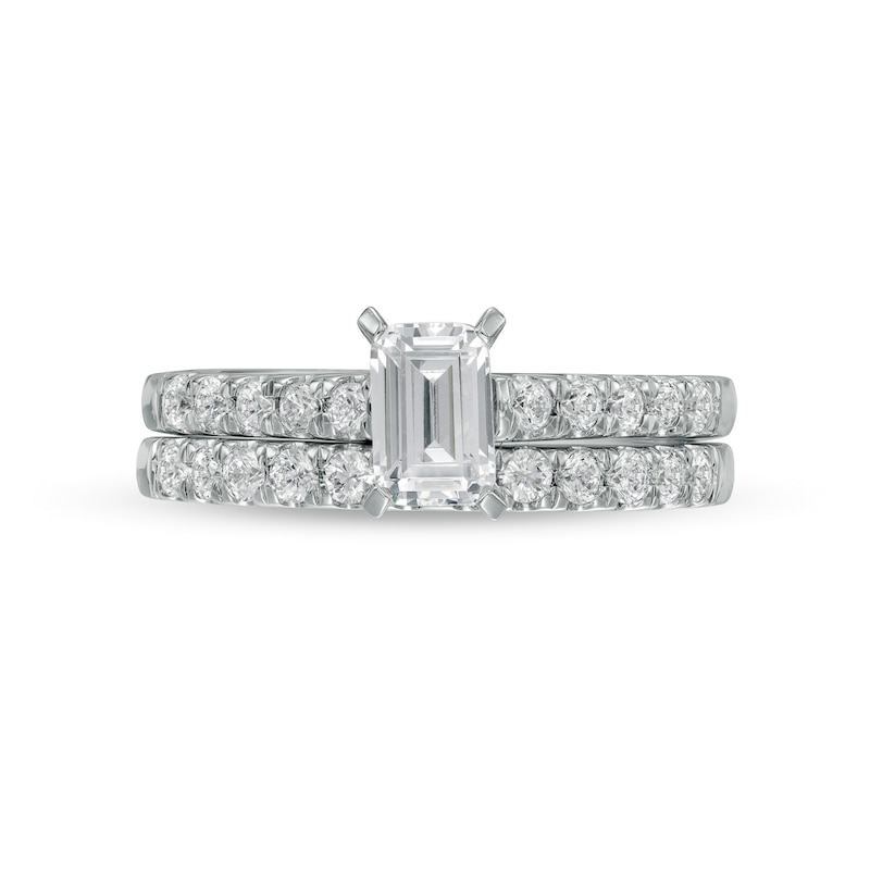 1.00 CT. T.W. Certified Canadian Emerald-Cut Diamond Bridal Set in 14K White Gold (I/I1)|Peoples Jewellers