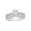 Thumbnail Image 0 of 1.00 CT. T.W. Certified Canadian Pear-Shaped Diamond Bridal Set in 14K White Gold (I/I1)