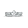 Thumbnail Image 3 of 1.00 CT. T.W. Certified Canadian Pear-Shaped Diamond Bridal Set in 14K White Gold (I/I1)