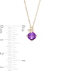 Thumbnail Image 4 of 6.0mm Cushion-Cut Amethyst and 0.07 CT. T.W. Diamond Butterfly Pendant in 10K Gold