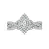 Thumbnail Image 3 of 0.58 CT. T.W. Marquise Diamond Double Frame Twist Shank Bridal Set in 10K White Gold (I/I2)