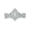 Thumbnail Image 4 of 0.58 CT. T.W. Marquise Diamond Double Frame Twist Shank Bridal Set in 10K White Gold (I/I2)