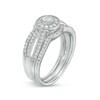 Thumbnail Image 2 of 0.45 CT. T.W. Diamond Frame Vintage-Style Three Piece Bridal Set in Sterling Silver (J/I3)