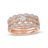 Thumbnail Image 0 of 0.45 CT. T.W. Diamond Vintage-Style Scallop Shank Three Piece Bridal Set in 10K Rose Gold (J/I3)