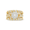 Thumbnail Image 3 of 0.45 CT. T.W. Diamond Double Frame Spiral Three Piece Bridal Set in 10K Gold (J/I3)