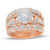 Thumbnail Image 0 of 0.45 CT. T.W. Diamond Double Frame Spiral Three Piece Bridal Set in 10K Rose Gold (J/I3)