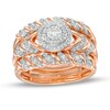 Thumbnail Image 0 of 0.45 CT. T.W. Diamond Double Frame Spiral Three Piece Bridal Set in 10K Rose Gold (J/I3)