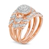 Thumbnail Image 2 of 0.45 CT. T.W. Diamond Double Frame Spiral Three Piece Bridal Set in 10K Rose Gold (J/I3)