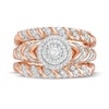 Thumbnail Image 3 of 0.45 CT. T.W. Diamond Double Frame Spiral Three Piece Bridal Set in 10K Rose Gold (J/I3)