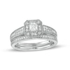 Thumbnail Image 0 of 0.45 CT. T.W. Princess-Cut Diamond Frame Three Piece Bridal Set in 10K White Gold (J/I3)