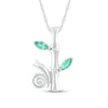 Thumbnail Image 0 of Marquise Lab-Created Emerald Leafy Bamboo and Snail Pendant in Sterling Silver