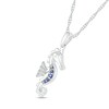 Blue Lab-Created Sapphire Graduated Five Stone Seahorse Pendant in Sterling Silver