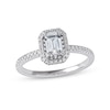 Thumbnail Image 0 of 0.75 CT. T.W. Emerald-Cut Diamond Double Frame Engagement Ring in Platinum (I/SI2)