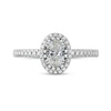 Thumbnail Image 3 of 0.75 CT. T.W. Oval Diamond Frame Engagement Ring in Platinum (I/SI2)