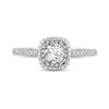 Thumbnail Image 2 of 0.75 CT. T.W. Diamond Cushion-Shaped Frame Engagement Ring in Platinum (I/SI2)