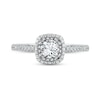 Thumbnail Image 3 of 0.75 CT. T.W. Diamond Cushion-Shaped Frame Engagement Ring in Platinum (I/SI2)