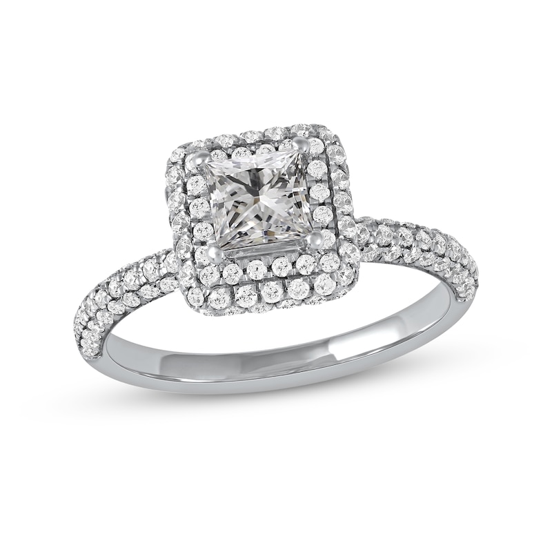 1.50 CT. T.W. Princess-Cut Diamond Triple Frame Engagement Ring in Platinum (I/SI2)