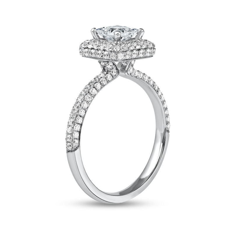 1.50 CT. T.W. Princess-Cut Diamond Triple Frame Engagement Ring in Platinum (I/SI2)