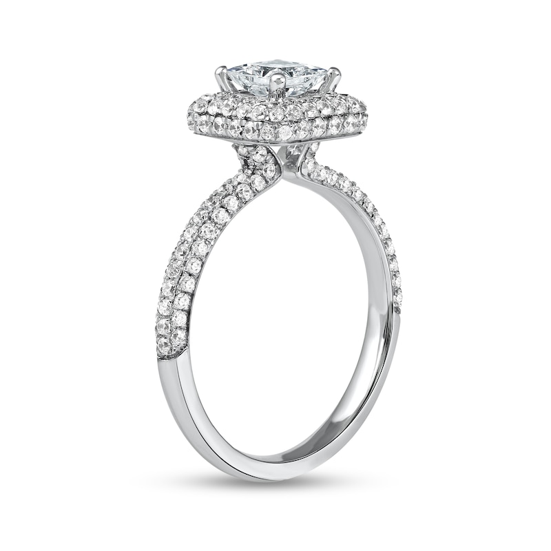 Main Image 2 of 1.50 CT. T.W. Princess-Cut Diamond Triple Frame Engagement Ring in Platinum (I/SI2)