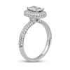 Thumbnail Image 1 of 1.50 CT. T.W. Emerald-Cut Diamond Triple Frame Engagement Ring in Platinum (I/SI2)