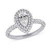 Thumbnail Image 1 of 1.62 CT. T.W. Pear-Shaped Diamond Double Frame Engagement Ring in Platinum (I/SI2)