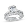 Thumbnail Image 1 of 1.75 CT. T.W. Emerald-Cut Diamond Frame Bridal Set in Platinum (I/SI2)